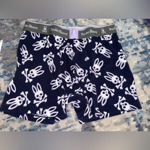 Psycho Bunny Gray Boxer Briefs with White Skull Bunny Design
